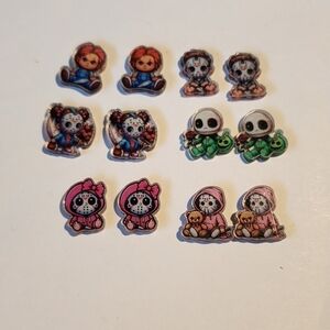 Acrylic‎ Flatback Horror Halloween 2cm Earrings Charms Badge Clip Jewelry